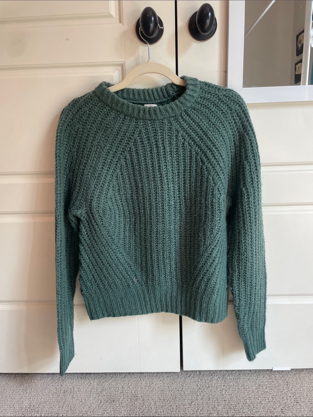 a new day Forest Green Ribbed Crewneck Sweater